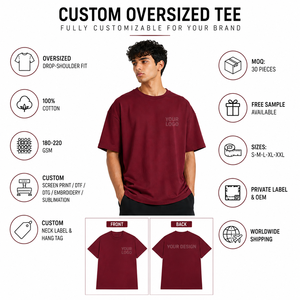 T-shirt en coton épais à étiquette détachable, coupe classique, impression DTF personnalisée, vente en gros, OEM, marque privée pour l'impression - Product Image 4