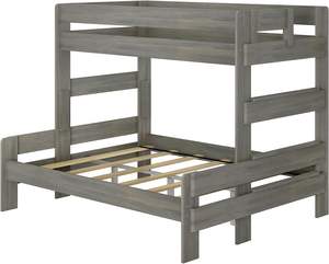 Lit superposé en bois massif Twin XL sur Queen No Box Spring Needed Driftwood for Kids - Product Image 5
