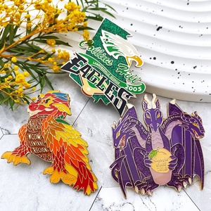 เข็มกลัดเคลือบผิวแบบแข็งลายการ์ตูนมีกลิตเตอร์ผลิตป้ายโลหะ - Product Image 1