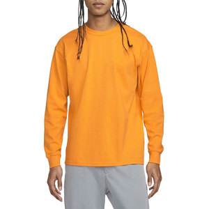 T-shirts unisexes surdimensionnés à manches longues en coton personnalisés pour hommes, à séchage rapide, motif uni, col rond, pour l'été – Vente en gros - Product Image 5