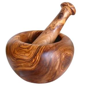 Juego de Mortero y Pilón de Madera Natural Hecho a Mano, Molinillo de Especias, Triturador de Hierbas, Ecológico, Duradero, Apto para Lavavajillas, Utensilio de Cocina - Product Image 5