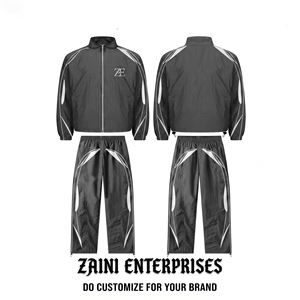 Veste coupe-vent décontractée en polyester tricoté de qualité supérieure 300g, col à capuche, noir et blanc, logo personnalisé par transfert thermique - Product Image 1