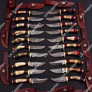 Cuchillo de Acero de Damasco Hecho a Mano de Alta Calidad, Afilado como una Navaja, 58 HRC, Profesional, para Uso Diario, Camping, Senderismo y Pesca, con Mango de Cuerno de Ciervo - Product Image 2