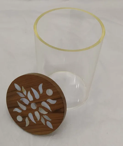 Caja de Madera WoodLuxe Arabia Pearl, Caja de Almacenamiento de Dulces Hecha a Mano con Madera, Madreperla y Acrílico para Dulces de Ramadán, Iftar y Decoración de Eid - Product Image 3