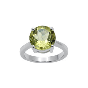 925 Sterling <b>Silver</b> Natural Lemon Topaz <b>Ring</b> for Women Round <b>Solitaire</b> Gemstone <b>Ring</b> Handmade Fine Jewelry Gift for Her - Product Image 1