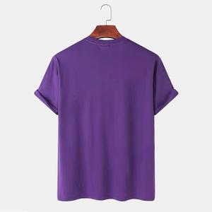 T-shirt à manches courtes pour homme, col roulé, coupe classique, léger, en coton 100% écologique, imprimé sur mesure - Product Image 3