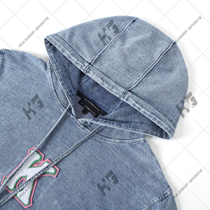 1908 AKA Denim Hoodie for <b>Women</b> Alpha Kappa Alpha Pink & Green Letter Hoodie Sorority <b>Jean</b> Pullover Sweatshirt - Product Image 3