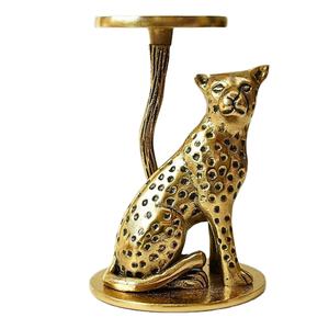 Support de bougie en aluminium de luxe avec motif de renard en relief, bougeoir décoratif vintage pour décoration élégante de la maison, décoration d'hôtel - Product Image 4