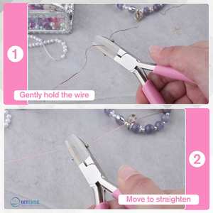 Alicates de Acero Inoxidable con Mordazas de Nylon y 3 Pares de Puntas de Repuesto, Alicates de Punta Blanda con Resorte para Joyería - Product Image 3