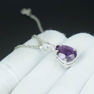 Pendentif goutte d'eau Alexandrite en argent sterling 925, collier à changement de couleur, bijou tendance, cadeau - Product Image 4