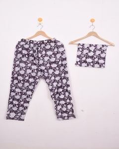 Excellent prix – Fournisseur indien : Ensembles de pyjamas vintage en coton imprimé à la main avec boutons, respirants, pour l'été - Product Image 3
