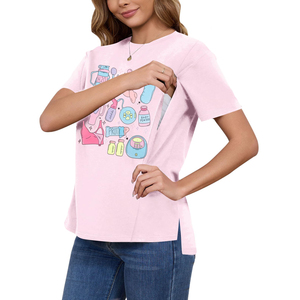 Ropa de lactancia transpirable, camisetas de lactancia para mujer, diseño con cremallera oculta, ropa de maternidad, equipo práctico de moda posparto - Product Image 2