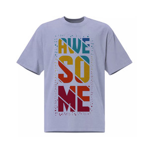 Camiseta de manga corta para hombre, color lavanda, con estampado de calaveras, cuello redondo, corte holgado, algodón jersey, estilo casual hip hop, de secado rápido, 200g - Product Image 2