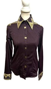 Tela de tafetán elástica hecha a mano Cowgirl Western Show Shirt para ropa ecuestre y equitación - Product Image 6