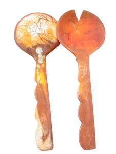 Utensilios para Ensalada de Resina Segura para Alimentos, Hechos a Mano, con Diseño de Mármol, para Uso en el Hogar, Hoteles, Cantinas y Restaurantes - Product Image 6