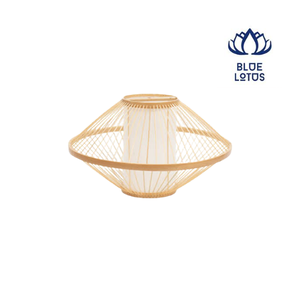 Blue Lotus Rattan Bell Shade LED Pendant <b>Light</b> Gold Finish Voice <b>Sensor</b> Control 3000K Warm White CRI 90 Mounted <b>Ceiling</b> Lamp - Product Image 1