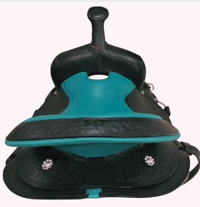 Export Quality Western Barrel Leather Horse Saddle, Sturdy Fiber Glass Tree, Classic Style Professional <b>Equestrian</b> Saddle 13" - Product Image 5