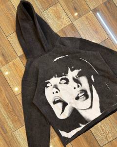 Custom 3d Puff Print Boxy Zip up 500gsm Heavyweight Hoodie for Men - Product Image 6