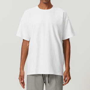 Customized Logo Design Printed Breathable 380g High Quality <b>Knitted</b> T-Shirt Shorts <b>Set</b> for Men Summer Solid Color Streetwear - Product Image 3
