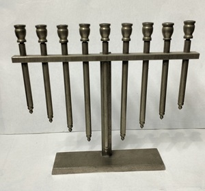 Brass Hanukkah Menorah 9 Branch Candle Holder with brass antique finishing Handmade Metal <b>Candelabra</b> for Home Religious - Product Image 6