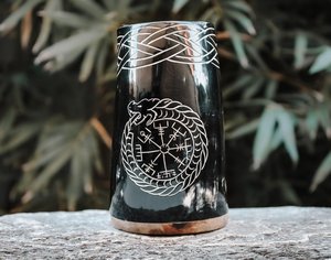 Jarra de Cuerno Natural Vikinga - Diseño Vintage Ecológico para Regalos Empresariales, Fiestas de Vino y Cerveza - Product Image 4