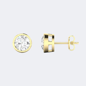 Pendientes de tuerca con engaste redondo de 1.00 CTW - Product Image 4