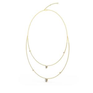 Collier double rangs avec halo ovale de diamants de laboratoire cultivés, 1,45 CTW, or rose 9 carats - Product Image 3