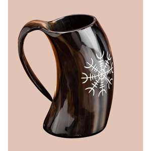 Jarra de Cerveza Vikinga Hecha a Mano de Estilo Medieval, Taza para Beber de Cuerno de Búfalo Natural, Artículo de Regalo Disponible a un Precio Razonable - Product Image 3