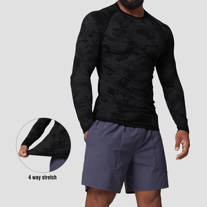 Camiseta Deportiva de Compresión de Manga Larga sin Costuras para Hombre, de Secado Rápido, Spandex/Poliéster, Personalizable, Venta al Por Mayor 2026 - Product Image 6