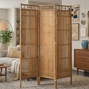 Best Selling Handwoven Bamboo Room Divider – Foldable Indoor Wall Partition Wholesale - Product Image 3