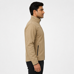 Nouvelle veste softshell pour homme, design unique 2026, fermeture éclair, tissu 100% polyester, veste softshell pour homme, fabrication OEM personnalisée - Product Image 2