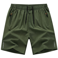 Shorts Bermuda pour Hommes, Noir Uni, Respirant, Séchage Rapide, avec Poches, Taille Élastique, Shorts de Sport Casual d'Été, Service OEM