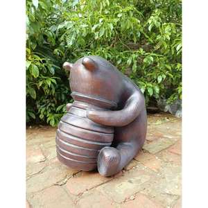 Escultura de oso de bronce con cubo para decoración del hogar y jardín, adornos de metal artesanales - Product Image 1