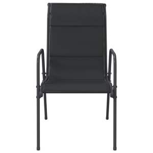 Juego de 4 Sillas de Jardín de Acero con Recubrimiento en Polvo Negro y Antracita - Product Image 4