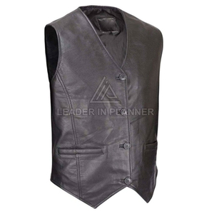 Gilet en cuir pour homme, couleur unie, design personnalisé, hiver, décontracté, écologique, respirant, streetwear, vente chaude, prix raisonnable - Product Image 3