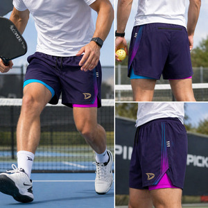 Pantalones Cortos Deportivos de Pickleball para Hombre, Estilo Torneo, Rendimiento Sólido, 2 en 1, Secado Rápido, Cintura Elástica, Servicio OEM al por Mayor - Product Image 6