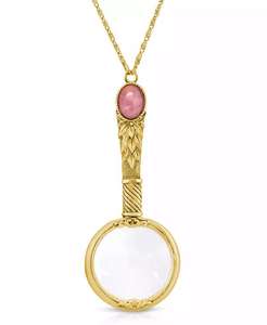 Pendentif loupe en quartz rose doré semi-précieux de 30 pouces |   2028 - Product Image 1