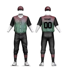 Best Custom High Quality Printed Full Button Short Sleeve <b>Baseball</b> Uniforms <b>Set</b> Quick Dry Breathable Anti-Bacterial Uniform <b>Sets</b> - Product Image 4