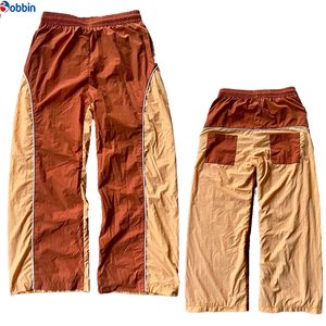 Pantalones Deportivos de Moda Personalizados, Pantalones Deportivos de Nylon con Diseño de Bloques de Color Personalizados, Corte Holgado y Pierna Ancha para Hombre - Product Image 6
