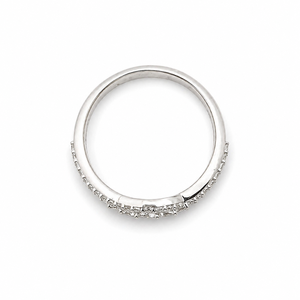 Anillo de Plata de Ley 925 para Mujer, Diseño de Doble Ola con Circonita Cúbica de Corte Redondo y Banda Pavé, Acabado Pulido Elegante, Ideal para Bodas - Product Image 4