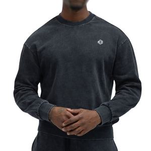 Sudadera Personalizada para Hombre, Estilo Vintage, Lavado Ácido, Cuello Redondo, Talla Grande, Felpa de Algodón Grueso, Estilo Casual, Holgada, Ropa Urbana, OEM - Product Image 1