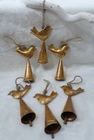 Ornement de cloche de Noël en laiton en forme d'oiseau, décoration artisanale traditionnelle