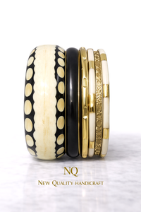 Handcrafted Resin Metal <b>Bangles</b> <b>Set</b> – Premium Gold Plated Stack Bracelets for Women, Fashion Jewelry Wholesale - Product Image 6