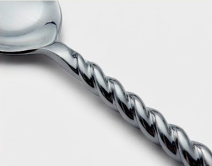 Ensemble de couverts modernes avec manches torsadées, finition miroir haute brillance, résistant à la rouille, cuillère et fourchette en métal, vaisselle de mariage - Product Image 2