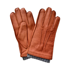Leather <b>Gloves</b> Wrist Length <b>Wool</b> Lined Thermal Warm Winter Daily Use Plain Style - Product Image 1