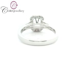 ชุด AU750 18K สีขาวทองคลาสสิกแถบเพชรบาแก็ตพร้อมด้วยเพชรทรงกลม1.00CT ทรงมรกต - Product Image 3