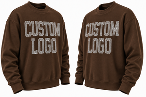 Sudadera de Cuello Redondo para Hombre, Diseño con Letras de Pedrería, Corte Regular Informal, Estilo Otoñal, Tejido de Punto - Product Image 3
