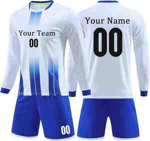 Uniformes de Portero de Fútbol para Hombre, Transpirables, Estampados, de Verano, Conjuntos de Camiseta Deportiva de Manga Larga para Entrenamiento de Fútbol, OEM, Venta al Por Mayor - Product Image 1