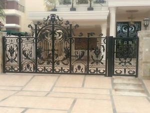 Portail de villa élégant en fer forgé avec un design orné, finition peinte, forme rectangulaire, portails de clôture pour entrée de propriété - Product Image 6