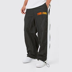 Stacked Polyester/Cotton Track Men's <b>Pants</b> Streetwear Embroidery Heavyweight Custom Washed Man Trousers - Product Image 1